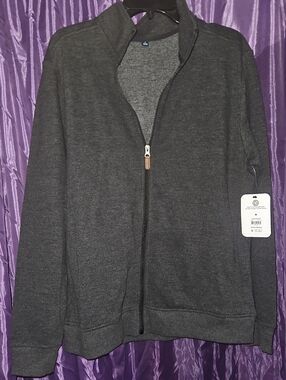 George Men's Charcoal Full-Zip Sweater Jacket